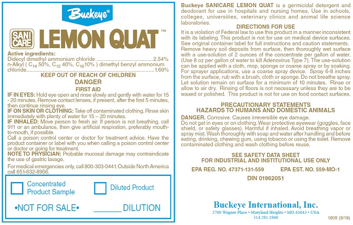 Buckeye Lemon Quat Secondary 
Label, each