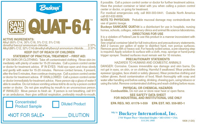 Buckeye Quat 64 Secondary 
Labels, each