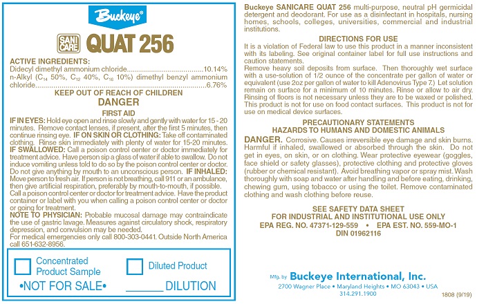 Buckeye Quat 256 Secondary 
Label, each