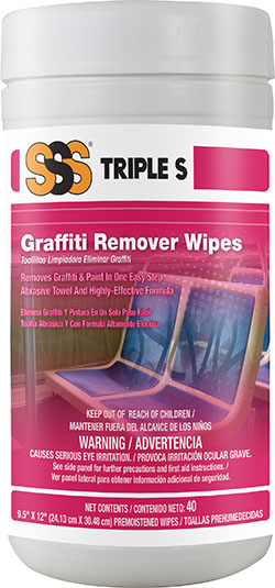 SSS Graffiti Remover Wipes,  9.5x12&quot;, 40ct - (6/cs)
