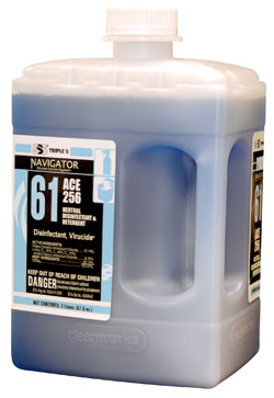 SSS Navigator #61 ACE 256
Neutral Disinfectant &amp;
Detergent, 2/2Ltr