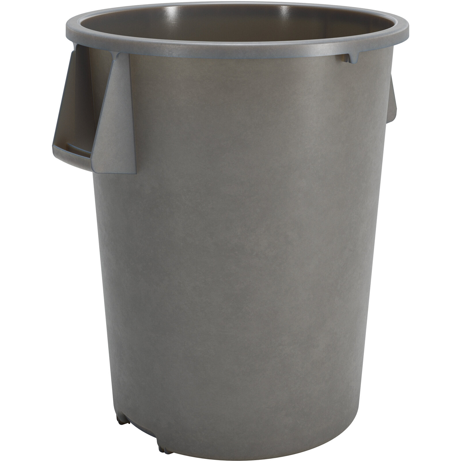 Bronco Round Waste Bin Trash  Container, 55 gallon, Gray - 