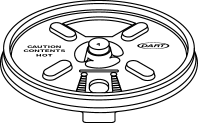 Dart Lift n&#39; Lock Plastic Hot 
Cup Lids, 6-10oz Cups, White - 
(1000/cs)