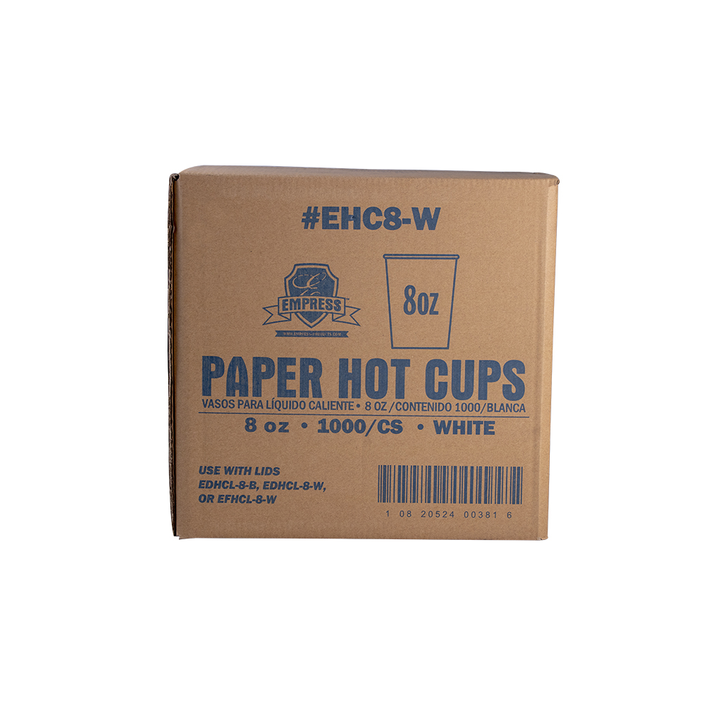 8oz White Paper Cups 1000/cs