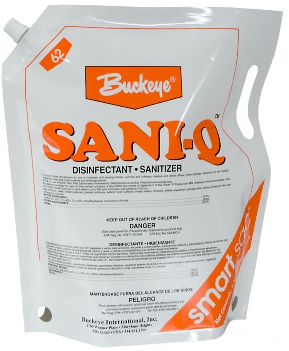 Buckeye Sani-Q2 Sanitizer /  Disinfectant, 5L - (3/cs) 