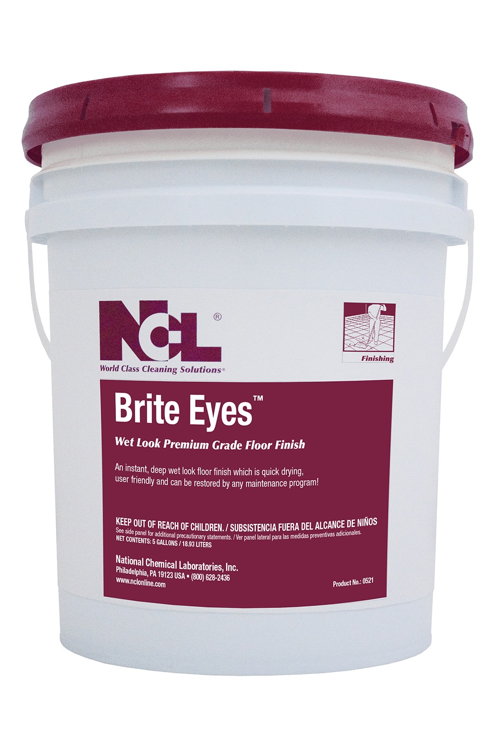 NCL Brite Eyes Wet Look
Premium Grade Floor Finish -
(5gal)