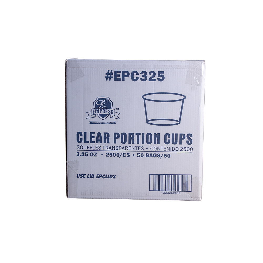 Empress Plastic Portion Cup,  Clear, 3.25oz - (2500/cs)