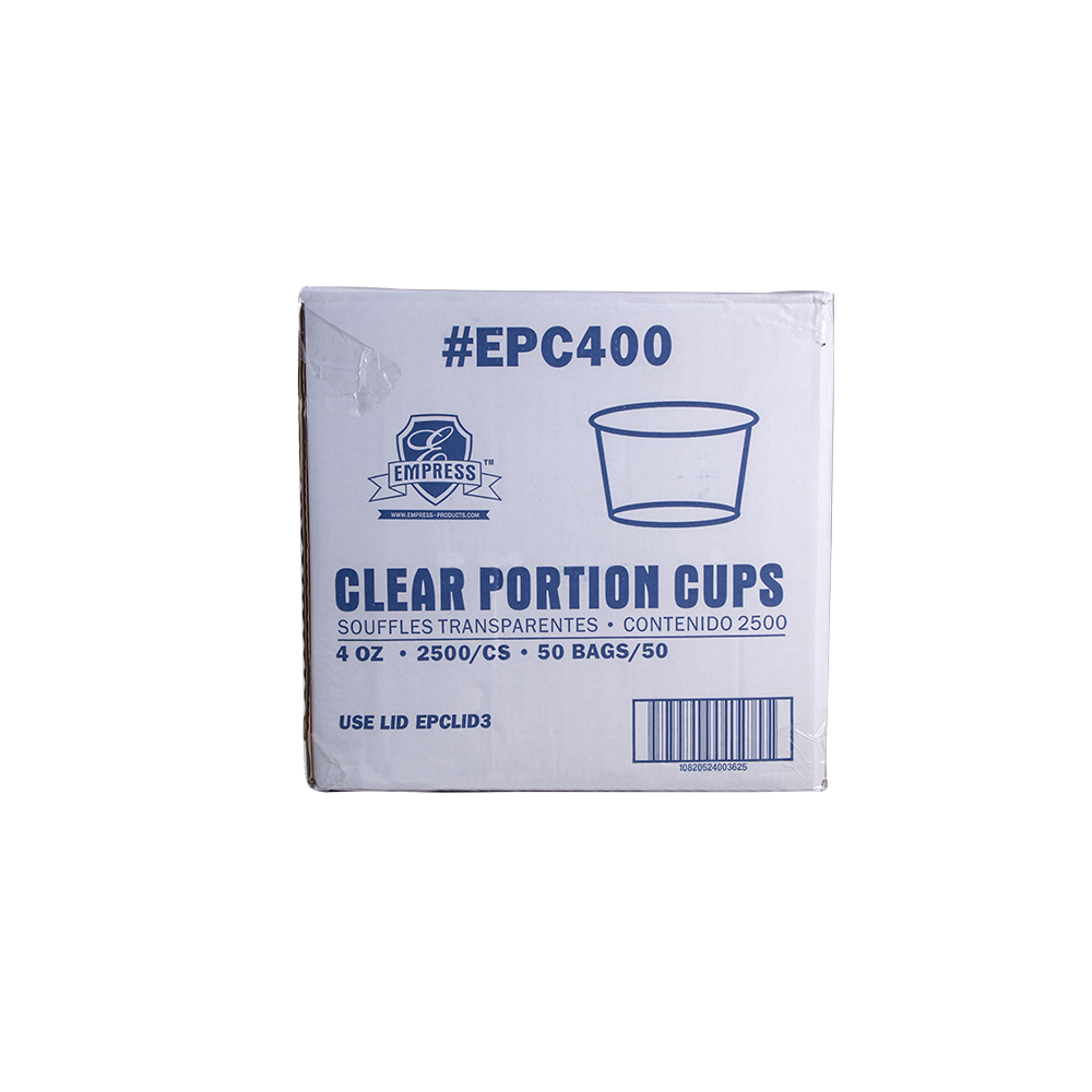 Empress Plastic Portion Cup,  4oz, Clear - (2500/cs)