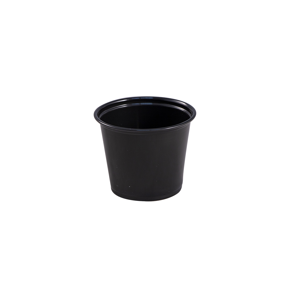 Empress Plastic Portion Cup, 
5.5oz, Black - (2500/cs)