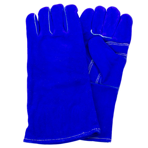 Blue Gunn Cut Leather Welder’s Gloves - 6dz/cs