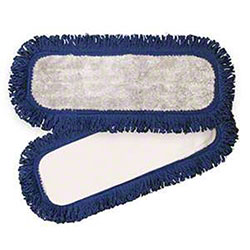 18&quot; Low Nap Velcro Dust Mop
w/ Blue Fringe Microfiber -
(12/cs)