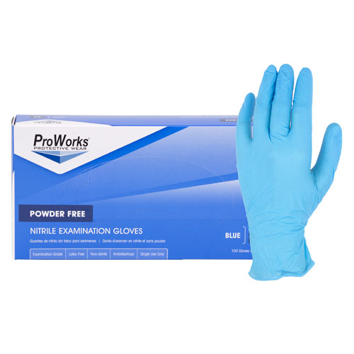 ProWorks Nitrile Powder Free 
Gloves, Small, 100/bx - 
(10/cs)