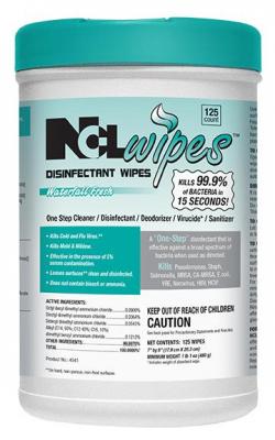 NCLwipes Disinfectant 
Wipes, Waterfall Fresh, 125ct 
- (6/cs)