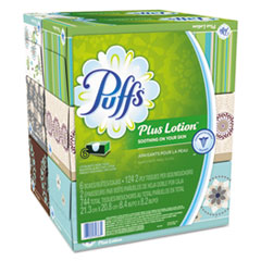 Puffs Plus Lotion Facial  Tissue, 2-ply, 124 sheets, 
