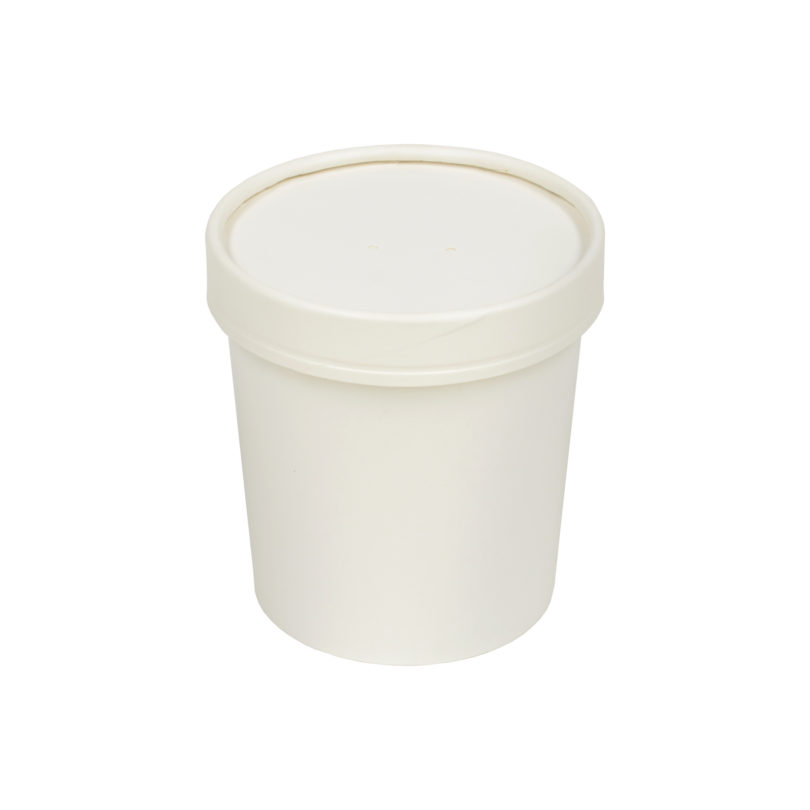 Inno Pak Tall Soup Cup w/white 
paper lid, 16 oz - (250/case)