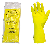 Yellow Flock Lined Latex
Gloves, Chlorinated, 20mil,
12&quot;, dozen