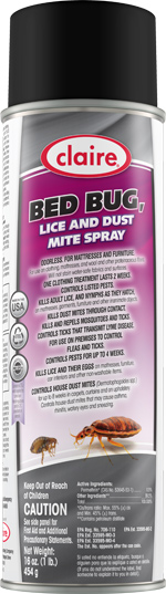 Claire Bed Bug, Lice &amp; Dust  Mite Spray - (12/cs)