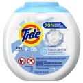 Tide PODS Laundry Detergent,  72 Count, Unscented, Free &amp; 