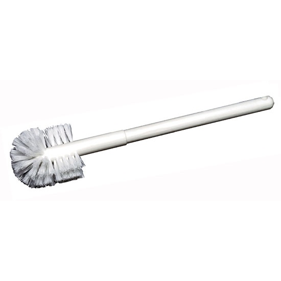 12&quot; Bowl Brush, White  Polyester w/ Plastic Handle - 